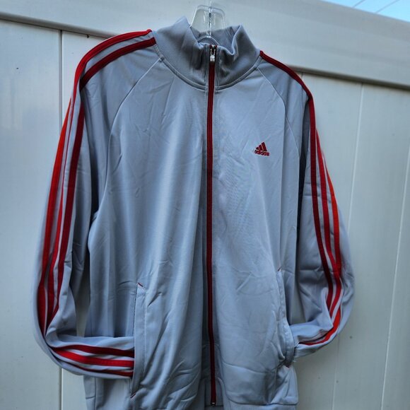 Adidas Track Jacket- GRAY RED - Picture 3 of 4